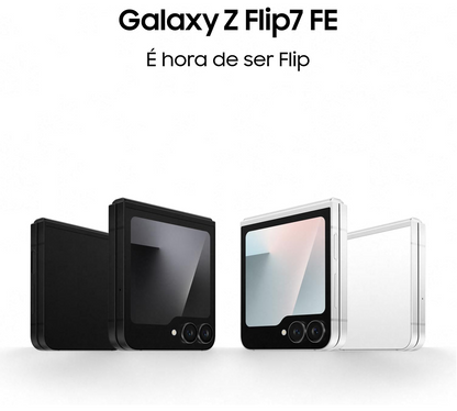 Samsung Galaxy Z Flip7 FE 5G, 128GB 8GB RAM Tela 6,7", Galaxy AI - Preto