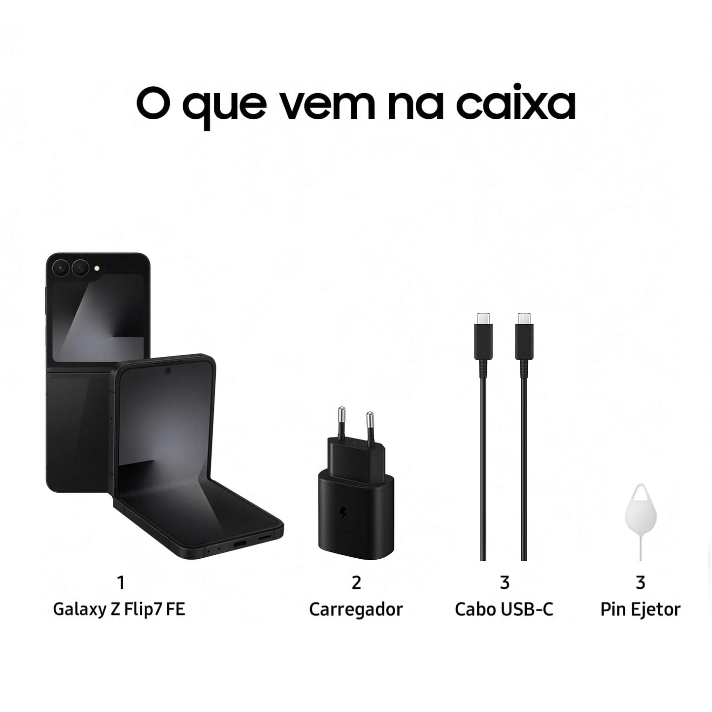 Samsung Galaxy Z Flip7 FE 5G, 128GB 8GB RAM Tela 6,7", Galaxy AI - Preto